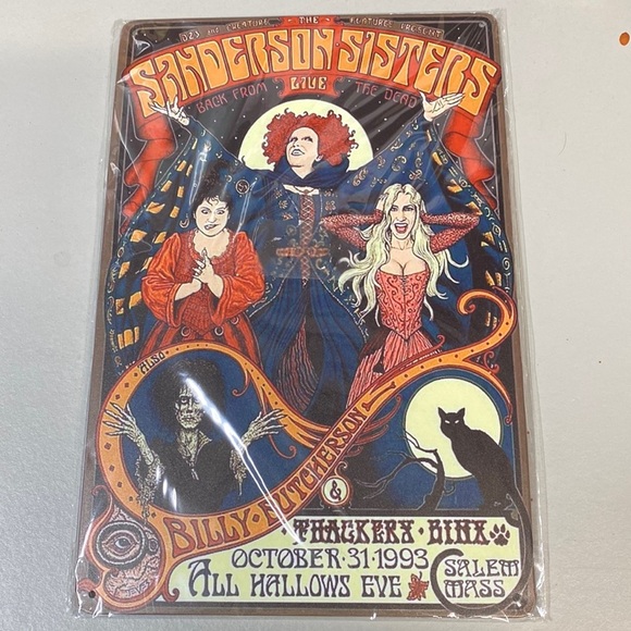 Sanderson Sisters Live Back From The Dead Tin Sign 8” x 12” - Picture 1 of 4